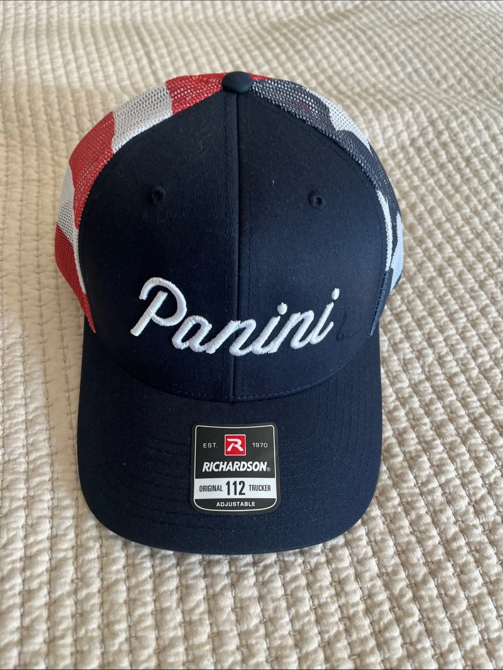 Panini Cards Richardson Trucker Hat - Navy with Red & White Mesh